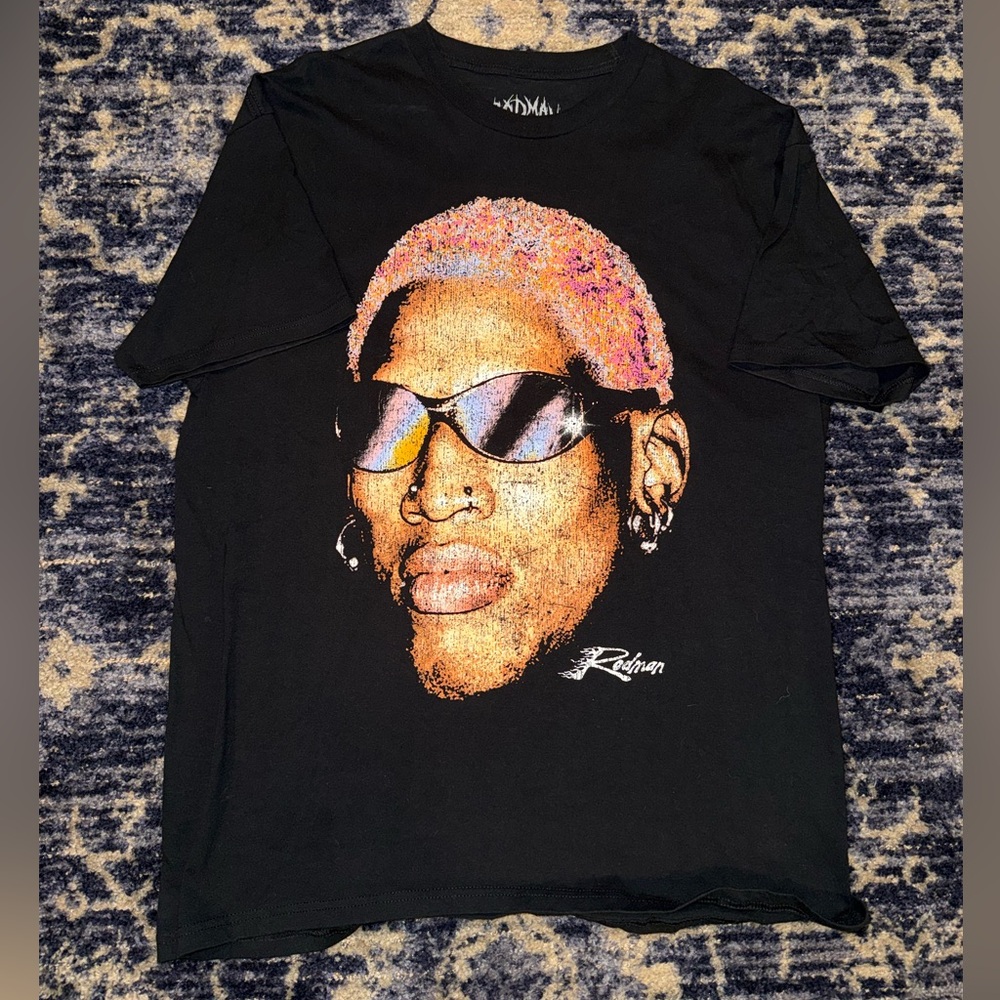 Rodman Apparel Big Head Tee Dennis Rodman Black T Shirt Size XL